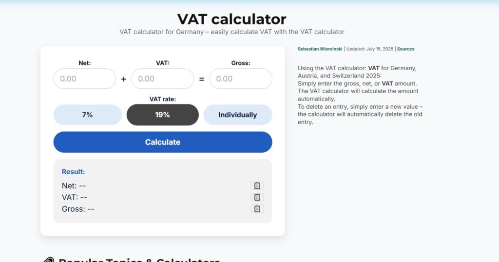 Mehrwertsteuerrechner